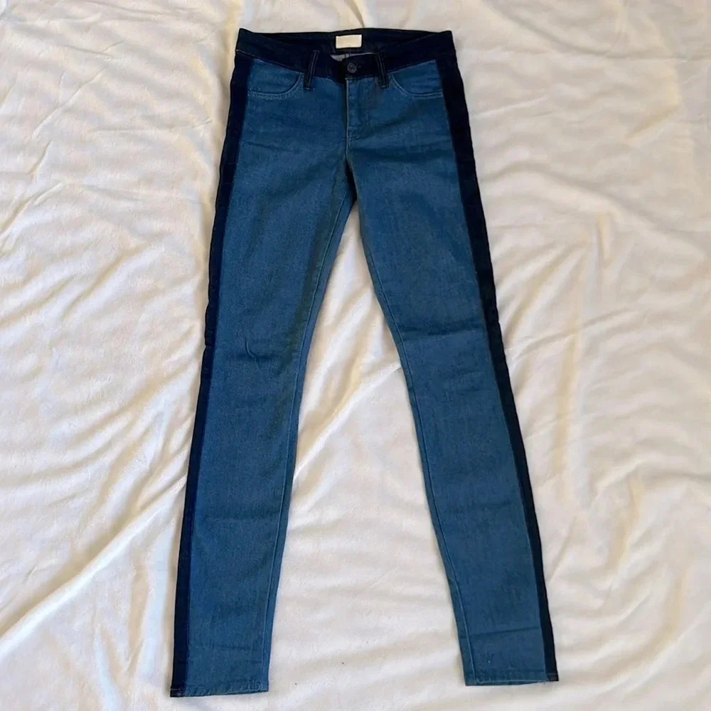 Mother The Looker color block two tone Skinny Jeans size 24